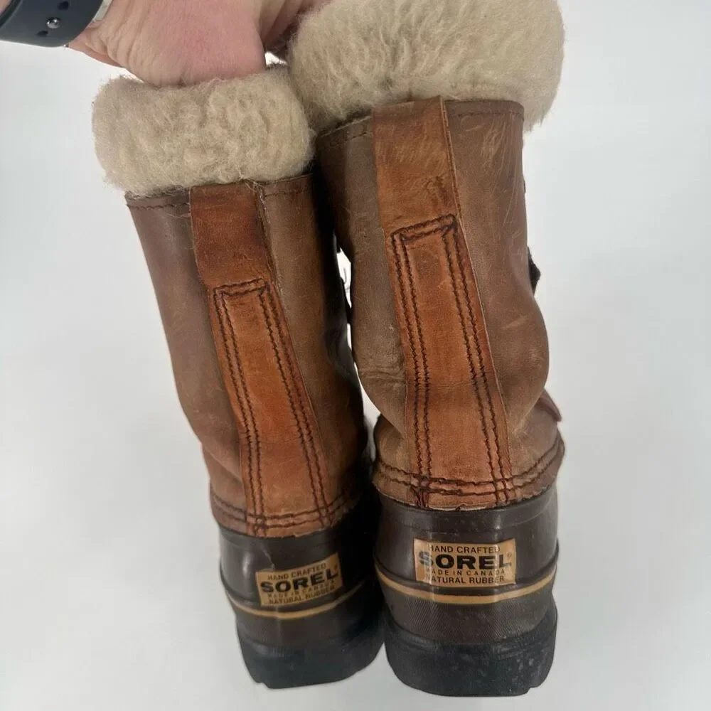 Sorel Women’s Alpine Waterproof Sherpa Lined leather Boots size 7 Duck‎ Caribou